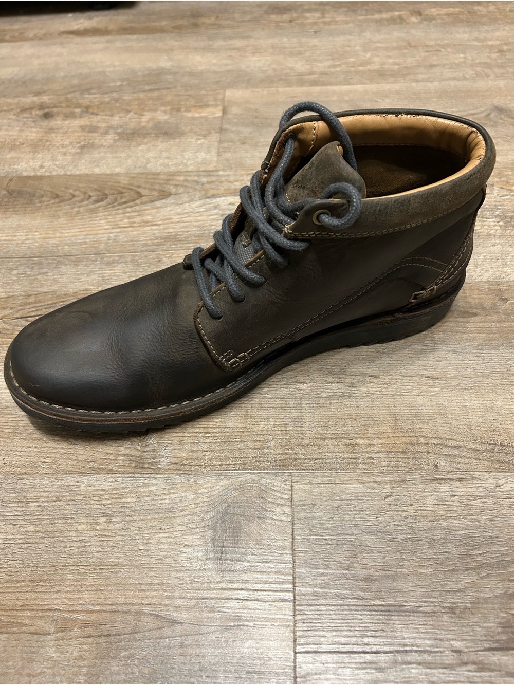 Clarks Remaen Men's Size 10 M Dark Brown Leather Ankle Chukka Lace Up Boots - Picture 6 of 10
